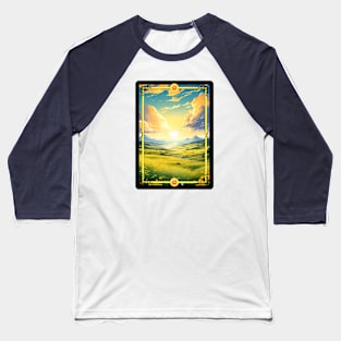 Sunny Grassy Plains Scene - TCG Border Full Art - 1st Edition Baseball T-Shirt